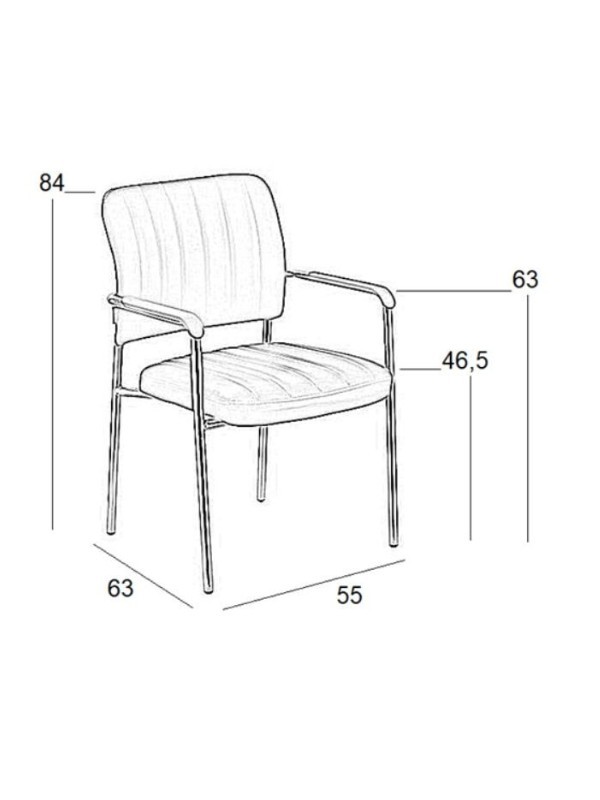 OLIVER ΜΑΥΡΟ PU ΠΟΛ/ΝΑ ΧΡΩΜΙΟΥ 55X63X46.5-84εκ.
